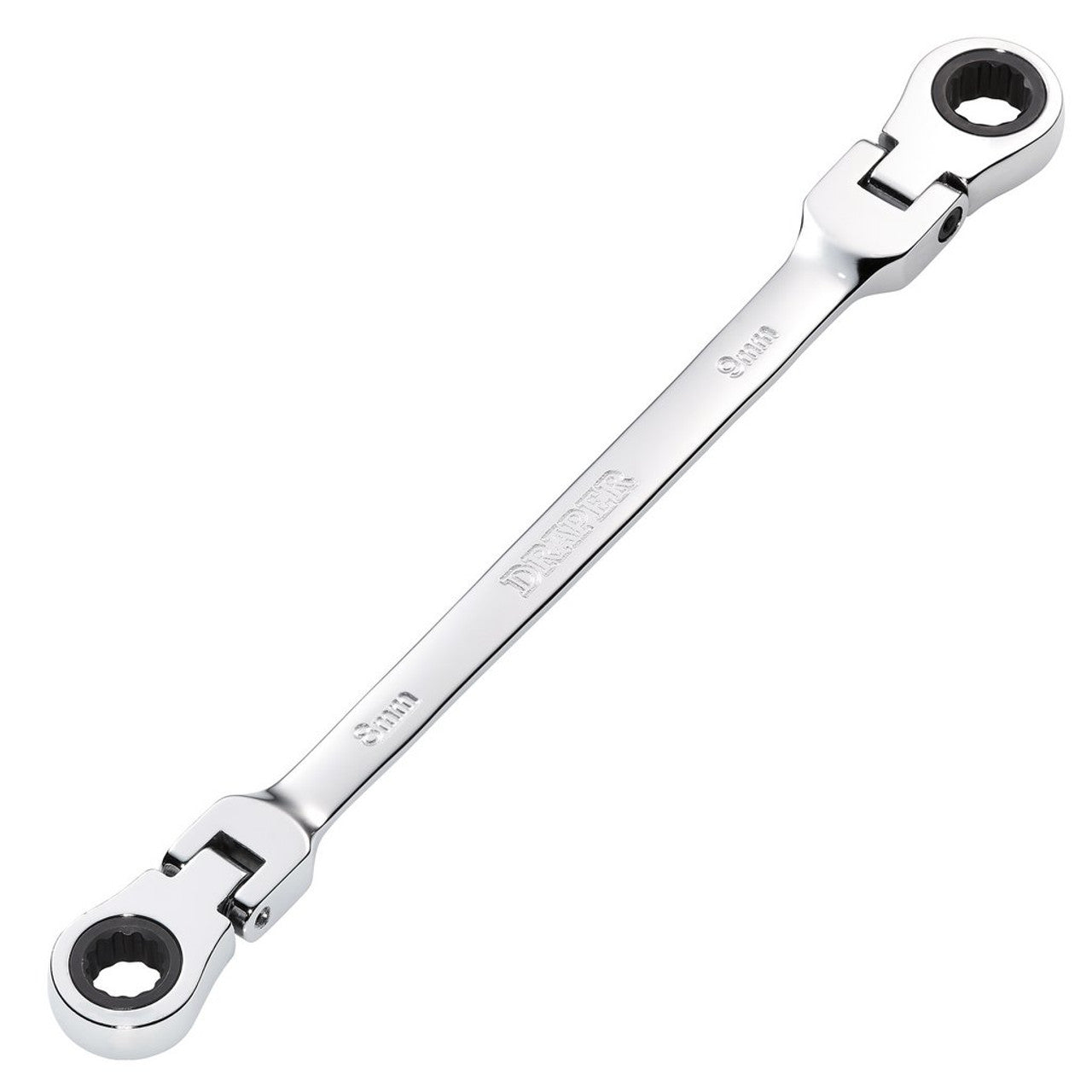 Draper HI-TORQ Metric Flexible Head Ratchet Spanner 8x9mm 90-Tooth 12-Point