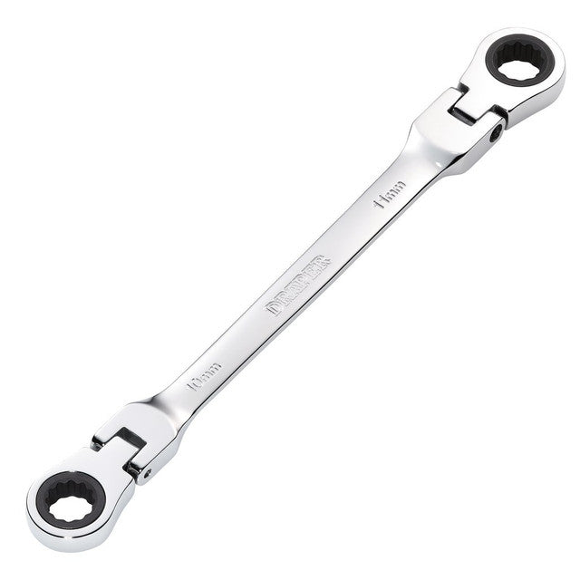 Draper HI-TORQ Metric Flexible Head Ratchet Spanner 10x11mm 90-Tooth