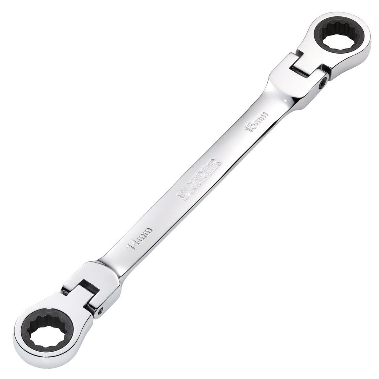 Draper HI-TORQ Metric Flexible Head Ratchet Spanner 14x15mm 90-Tooth