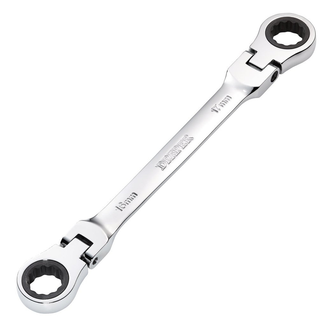 Draper HI-TORQ Metric Flexible Head Ratchet Spanner 16x17mm 90-Tooth