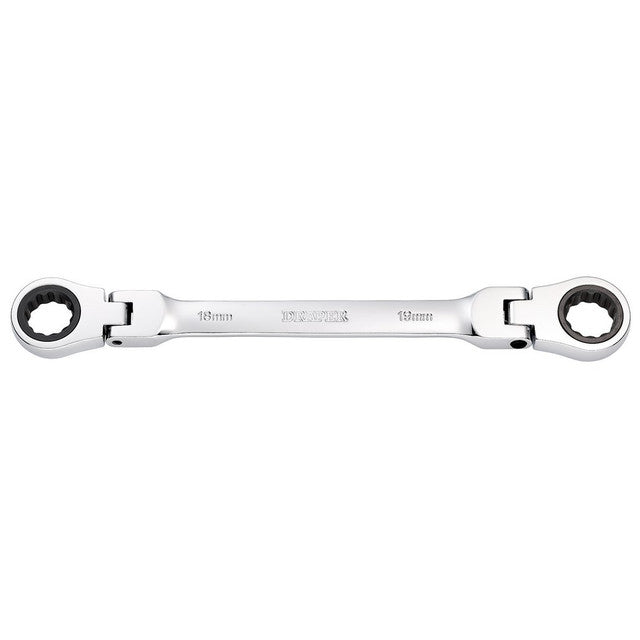 Draper HI-TORQ Metric Flexible Head Ratchet Spanner 18x19mm 90-Tooth