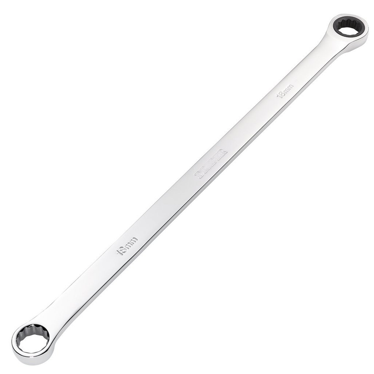 Draper HI-TORQ Metric Extra-Long Double Ring Ratchet Spanner 18mm 90-Tooth