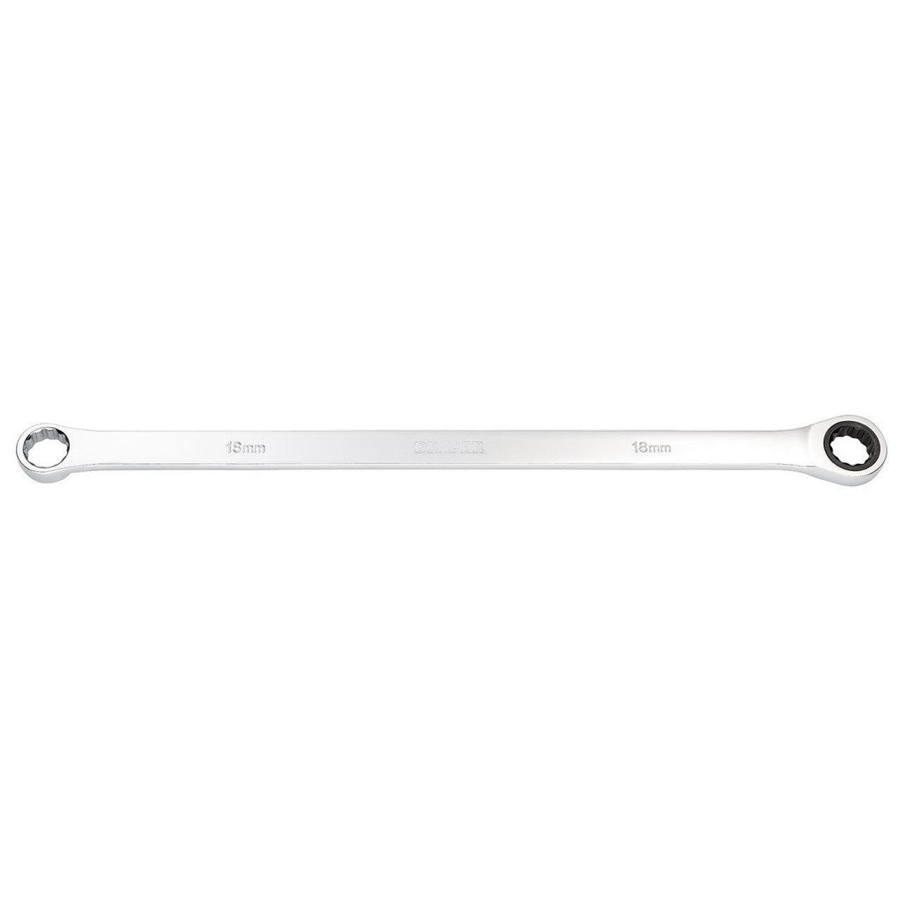 Draper HI-TORQ Metric Extra-Long Double Ring Ratchet Spanner 18mm 90-Tooth