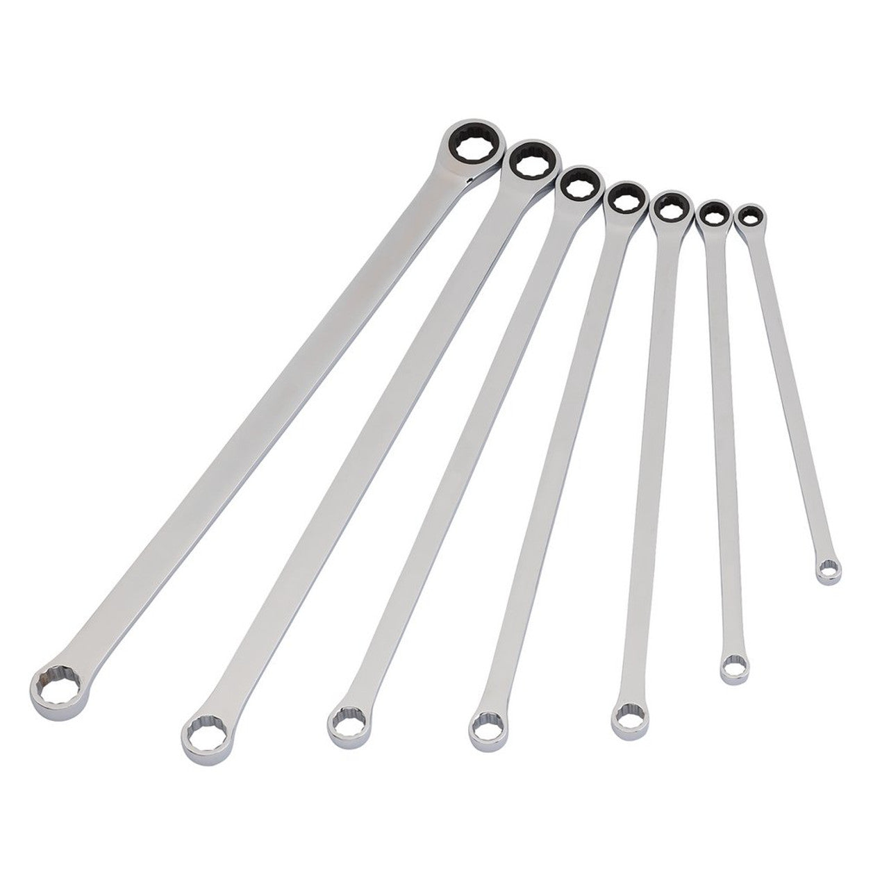 Draper Tools HI-TORQ Metric Extra-Long 7 Piece Double Ring Ratchet Spanner Set