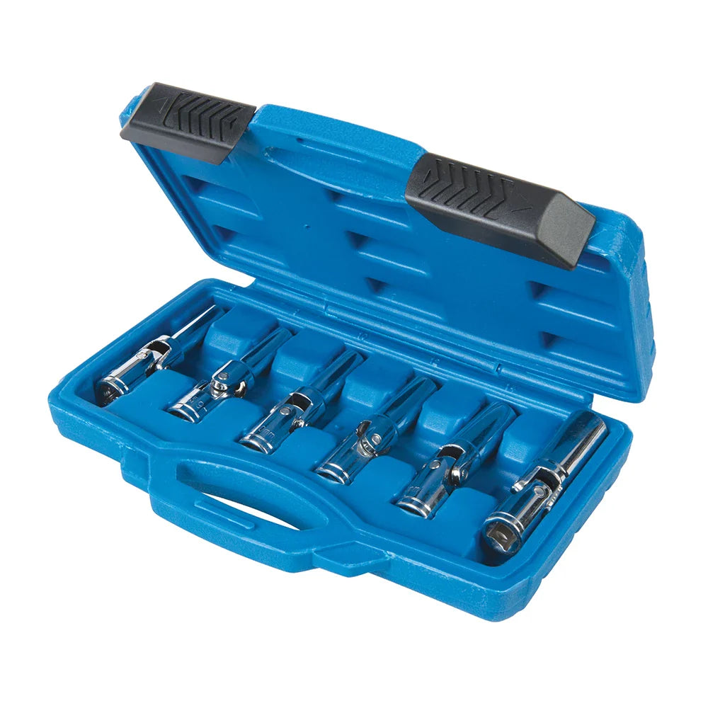 Silverline 6Pce Glow Plug & Spark Plug Socket Set Chrome Vanadium Steel