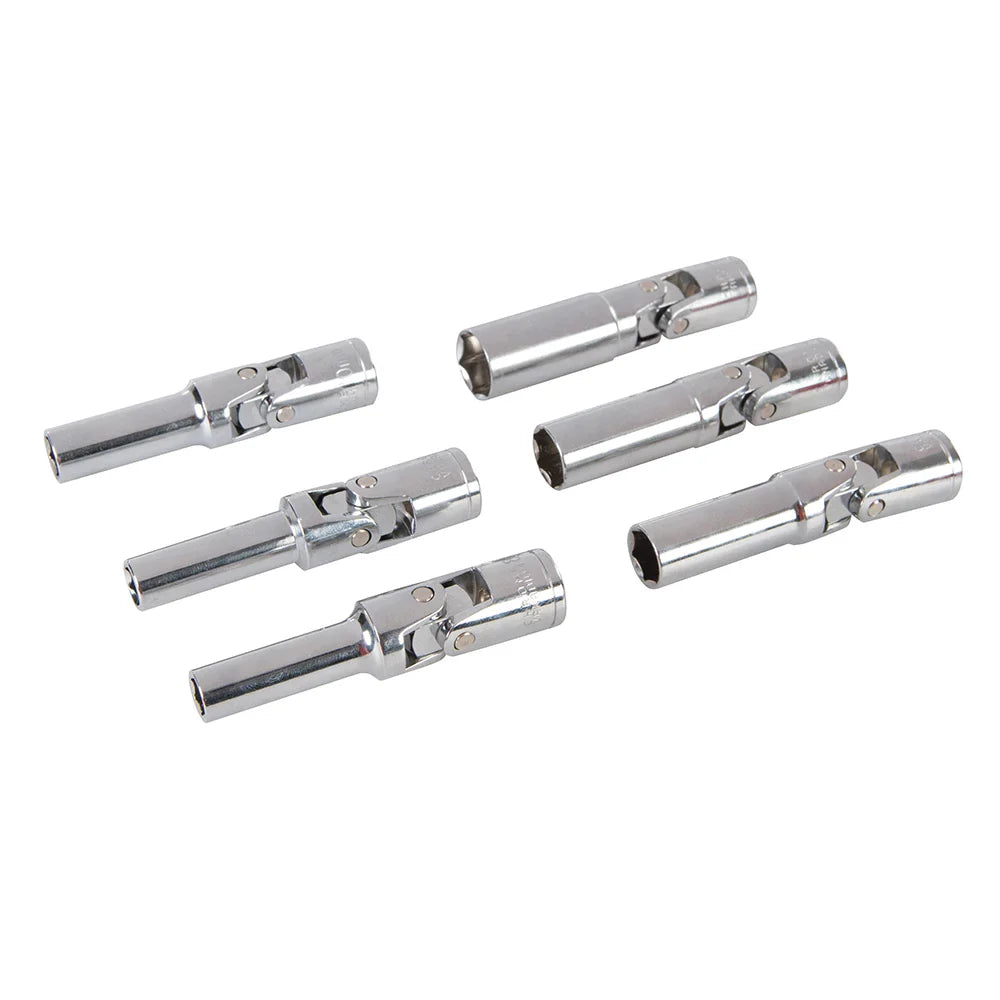 Silverline 6Pce Glow Plug & Spark Plug Socket Set Chrome Vanadium Steel