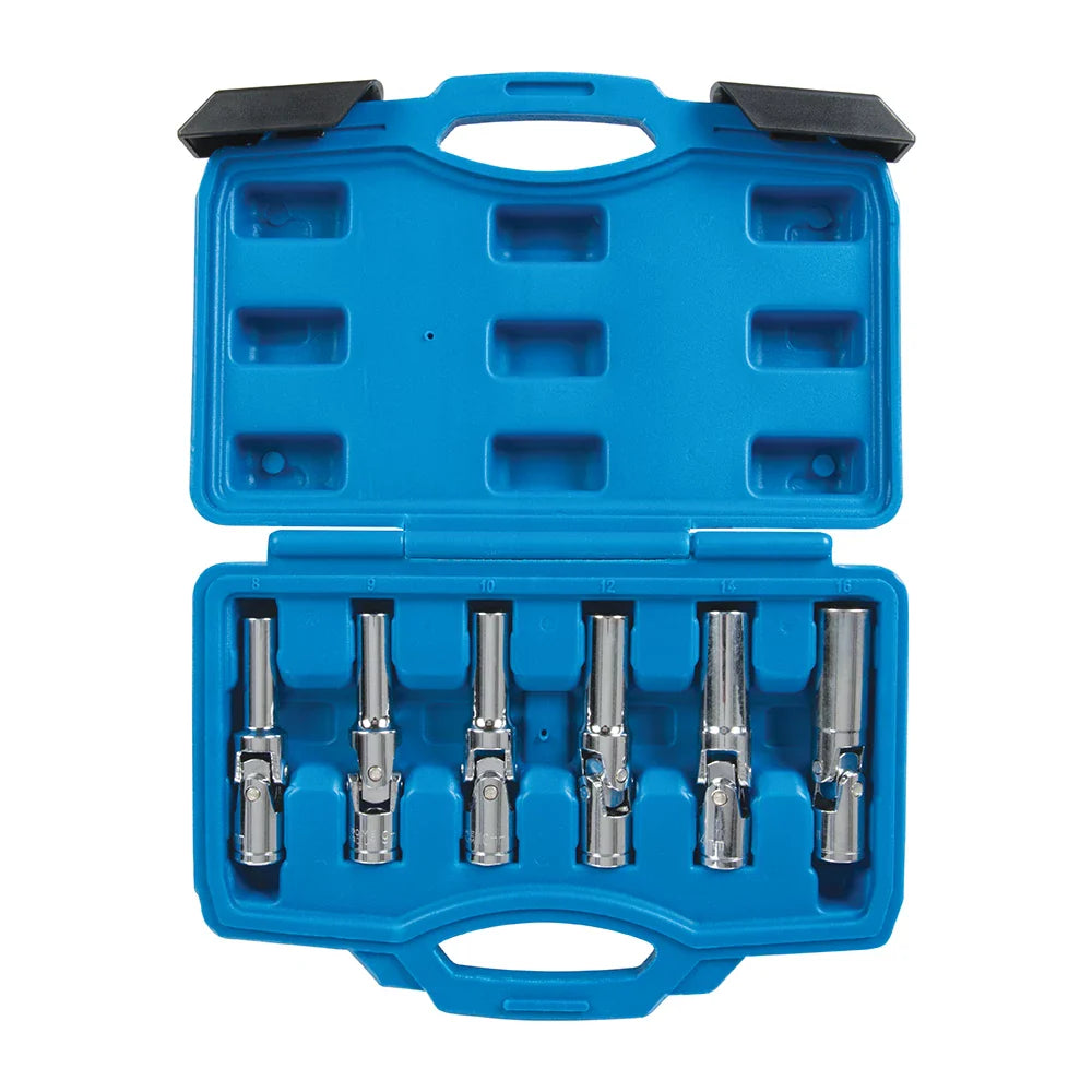 Silverline 6Pce Glow Plug & Spark Plug Socket Set Chrome Vanadium Steel