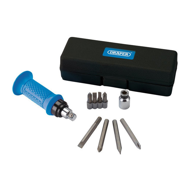 Draper Tools 10 Piece Impact Screwdriver Set 1/2" Sq. Dr. with Storage Case