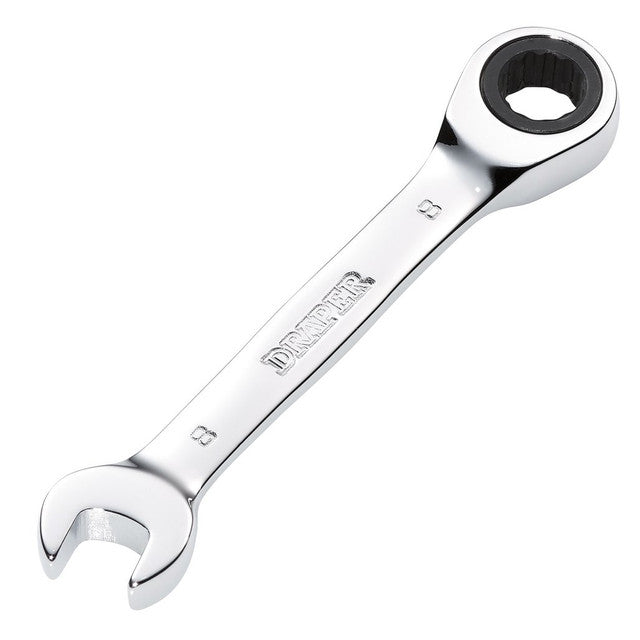 Draper HI-TORQ Metric Stubby Ratchet Combination Spanner 8mm Chrome Vanadium