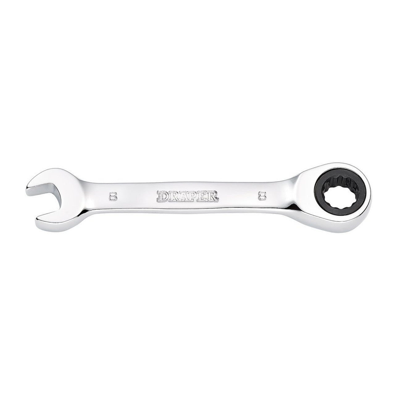 Draper HI-TORQ Metric Stubby Ratchet Combination Spanner 8mm Chrome Vanadium