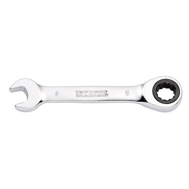 Draper HI-TORQ Metric Stubby Ratchet Combination Spanner 9mm Chrome Vanadium