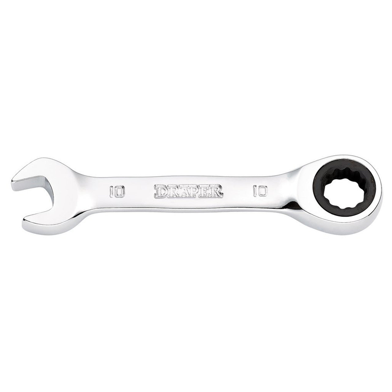 Draper HI-TORQ 10mm Stubby Ratchet Combination Spanner Chrome Vanadium Steel