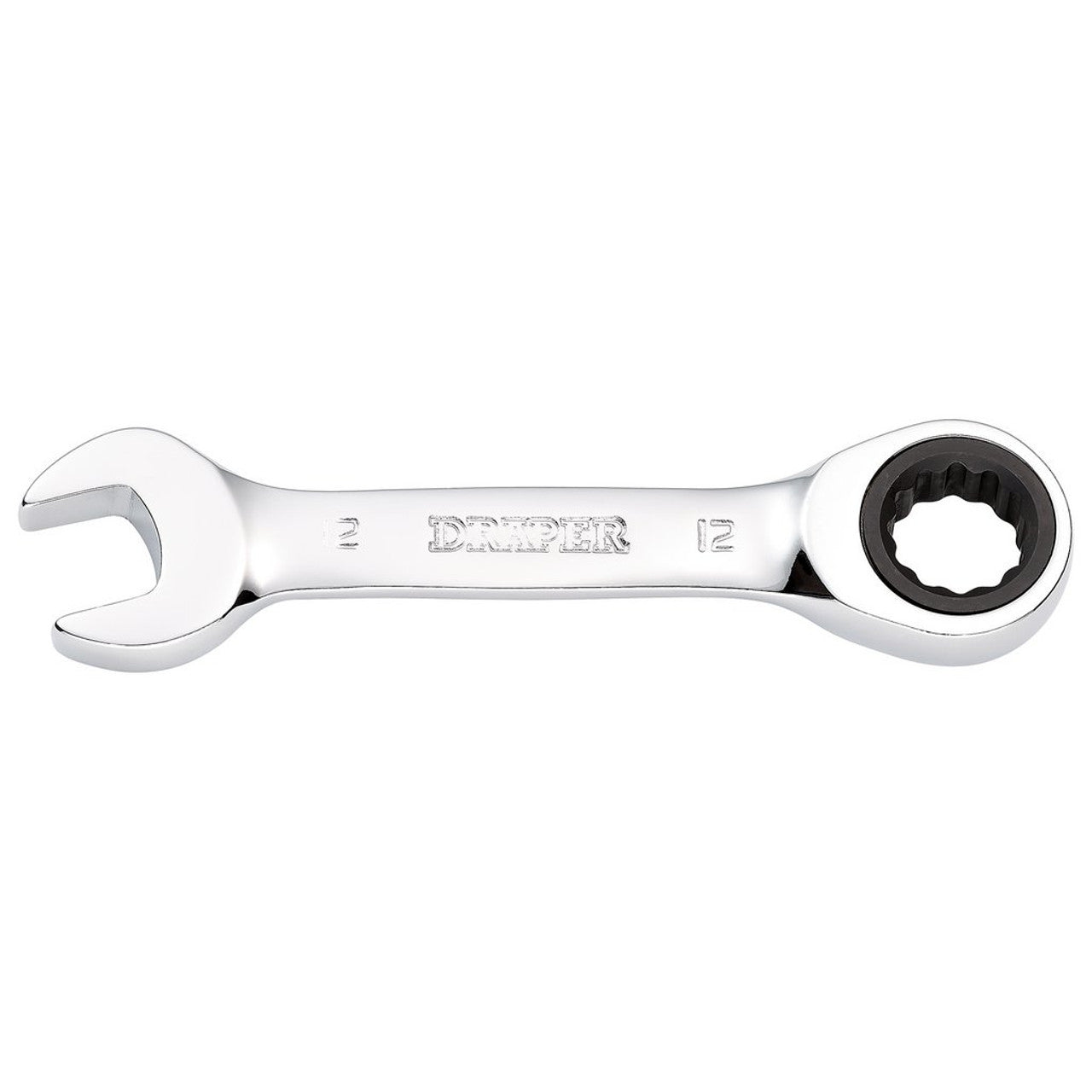 Draper HI-TORQ Metric Stubby Ratchet Combination Spanner 12mm Chrome Vanadium