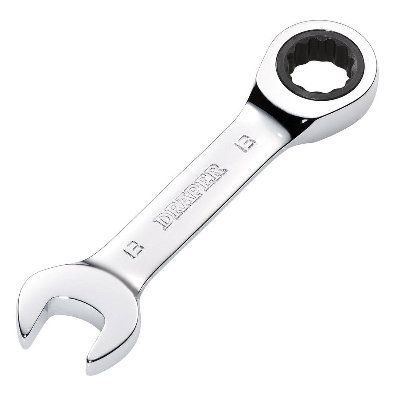 Draper HI-TORQ 13mm Stubby Ratchet Combination Spanner Chrome Vanadium Steel