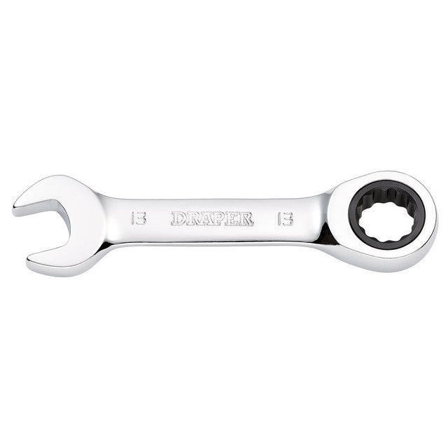 Draper HI-TORQ 13mm Stubby Ratchet Combination Spanner Chrome Vanadium Steel