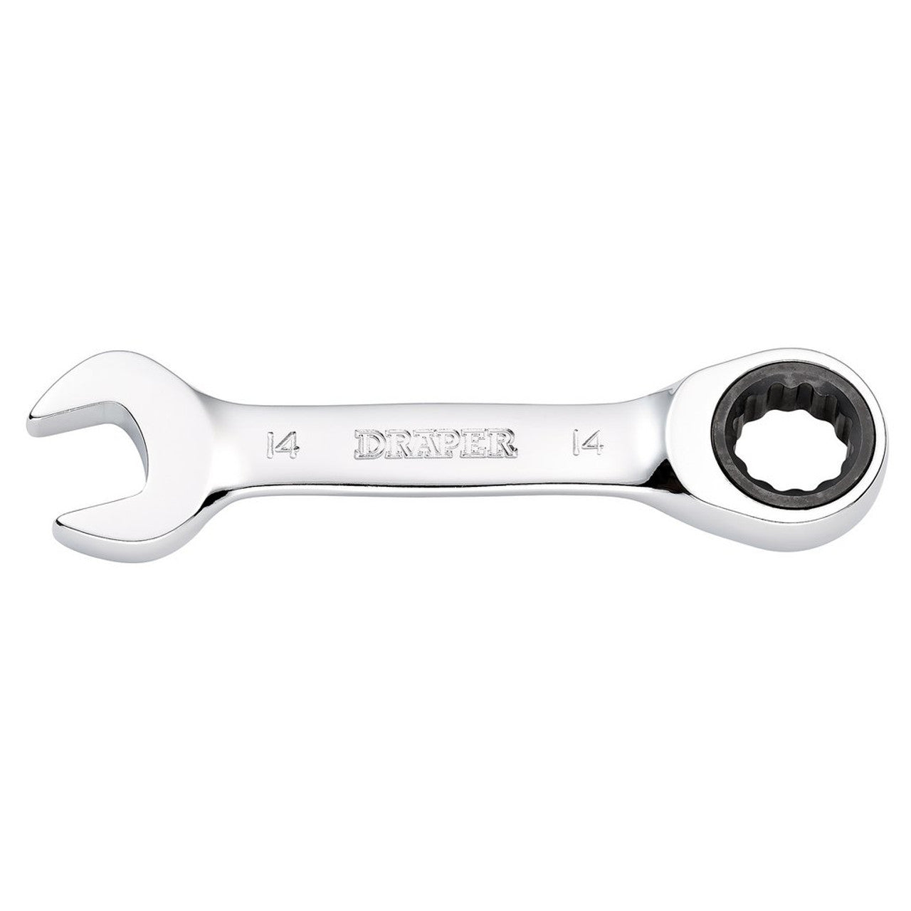 Draper HI-TORQ Metric Stubby Ratchet Combination Spanner 14mm Chrome Vanadium