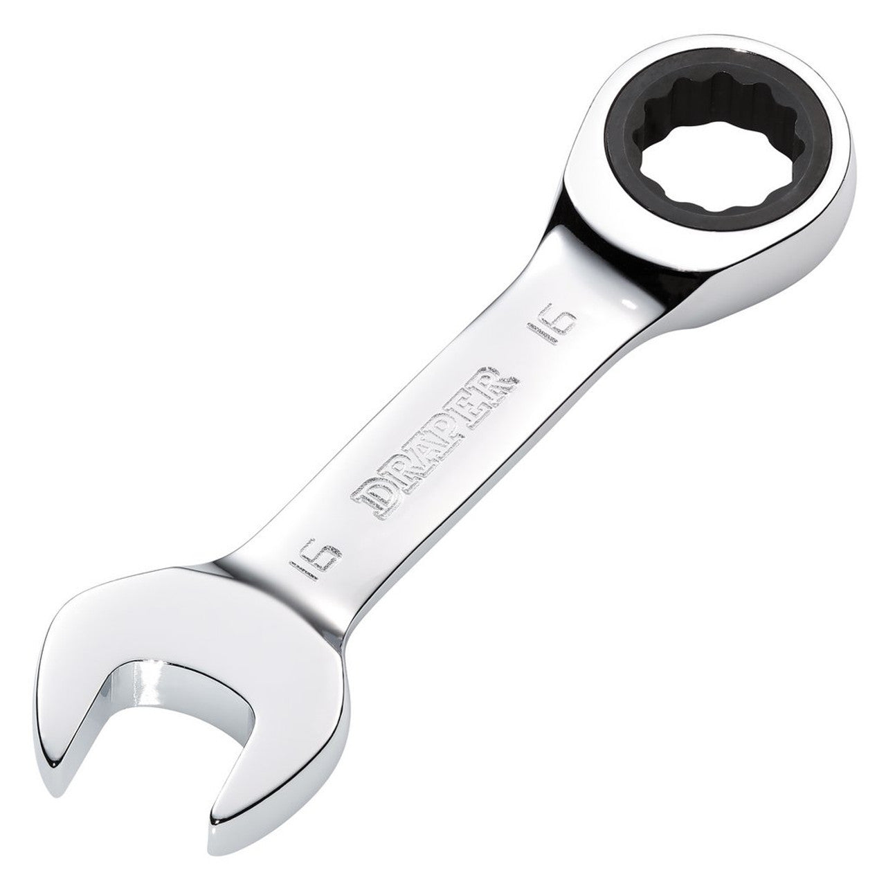 Draper HI-TORQ Metric Stubby Ratchet Combination Spanner 16mm Chrome Vanadium