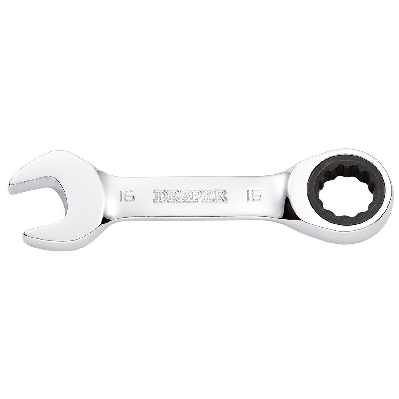 Draper HI-TORQ Metric Stubby Ratchet Combination Spanner 16mm Chrome Vanadium