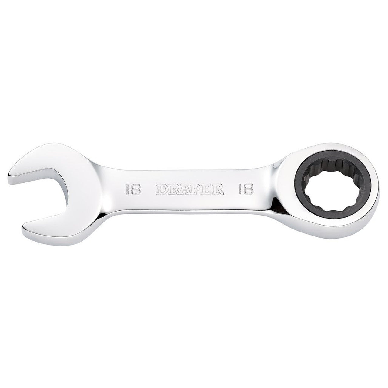 Draper HI-TORQ Metric Stubby Ratchet Combination Spanner 18mm Chrome Vanadium