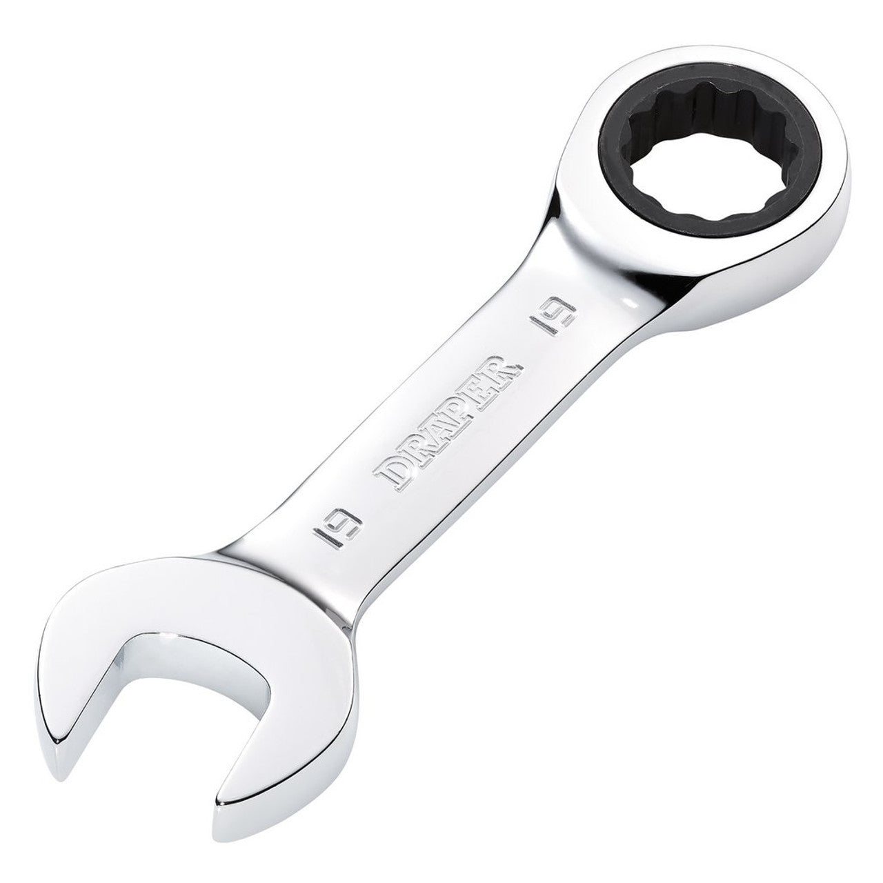 Draper HI-TORQ Metric Stubby Ratchet Combination Spanner 19mm Chrome Vanadium