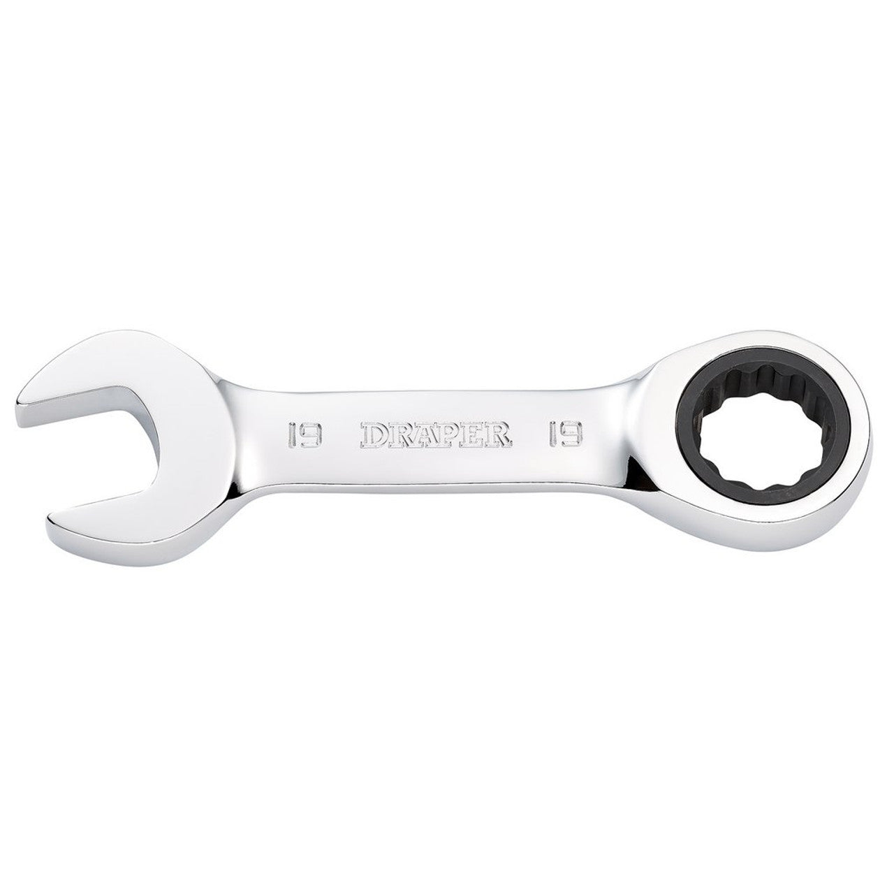 Draper HI-TORQ Metric Stubby Ratchet Combination Spanner 19mm Chrome Vanadium