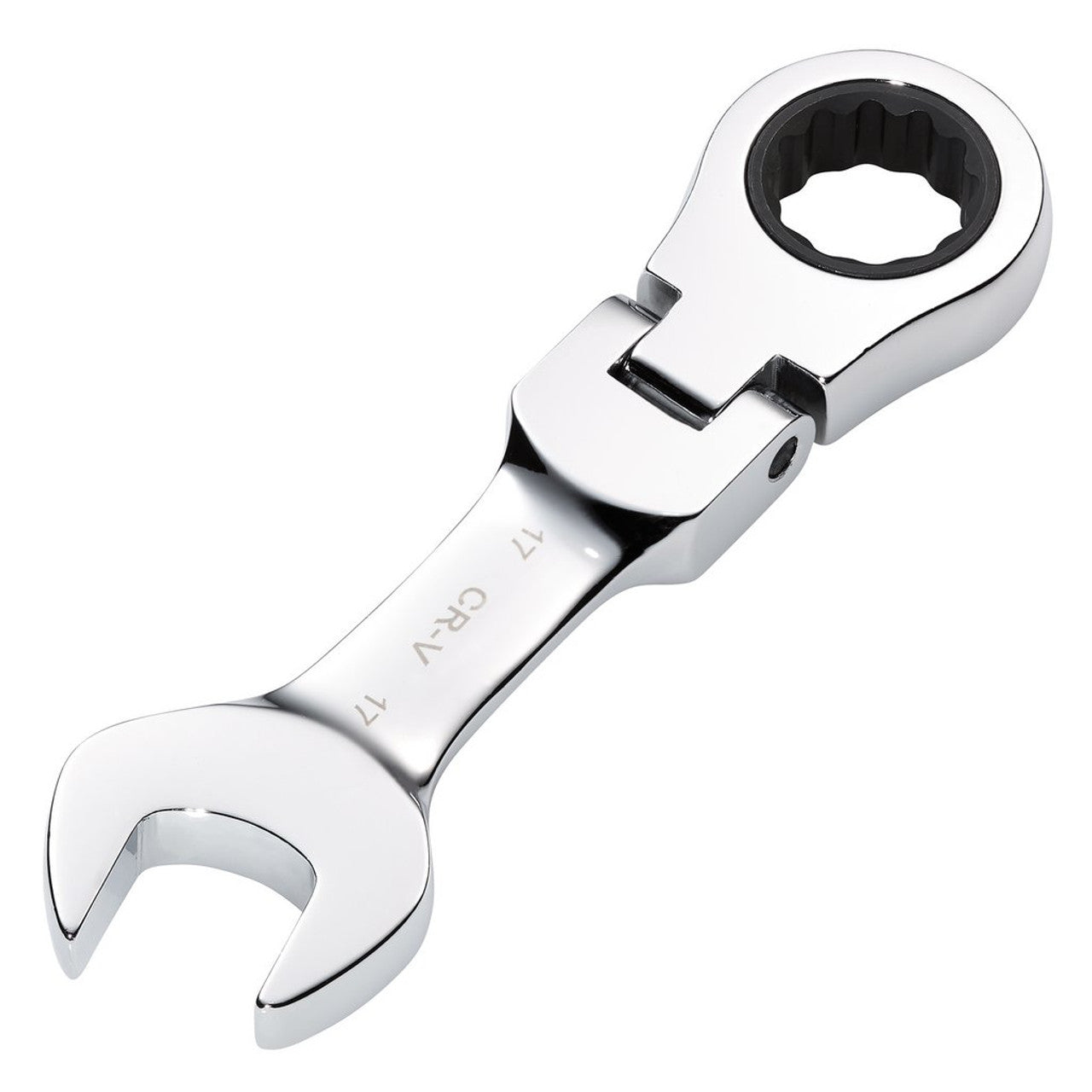 Draper HI-TORQ 17mm Stubby Flexible Head Ratchet Spanner Chrome Vanadium Steel