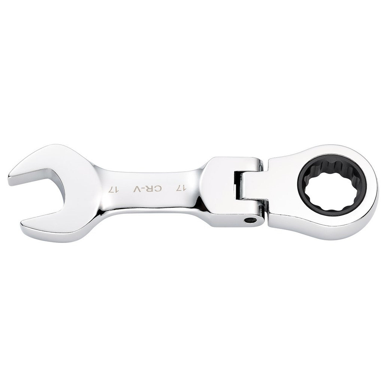 Draper HI-TORQ 17mm Stubby Flexible Head Ratchet Spanner Chrome Vanadium Steel