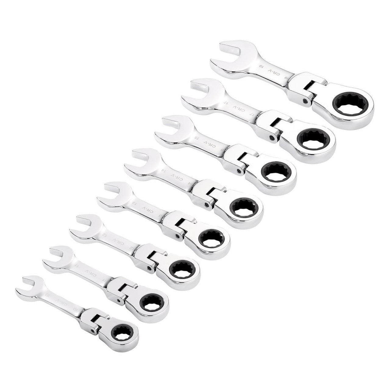 Draper HI-TORQ Metric Stubby Flexible Head Ratchet Spanner Set 8 Piece