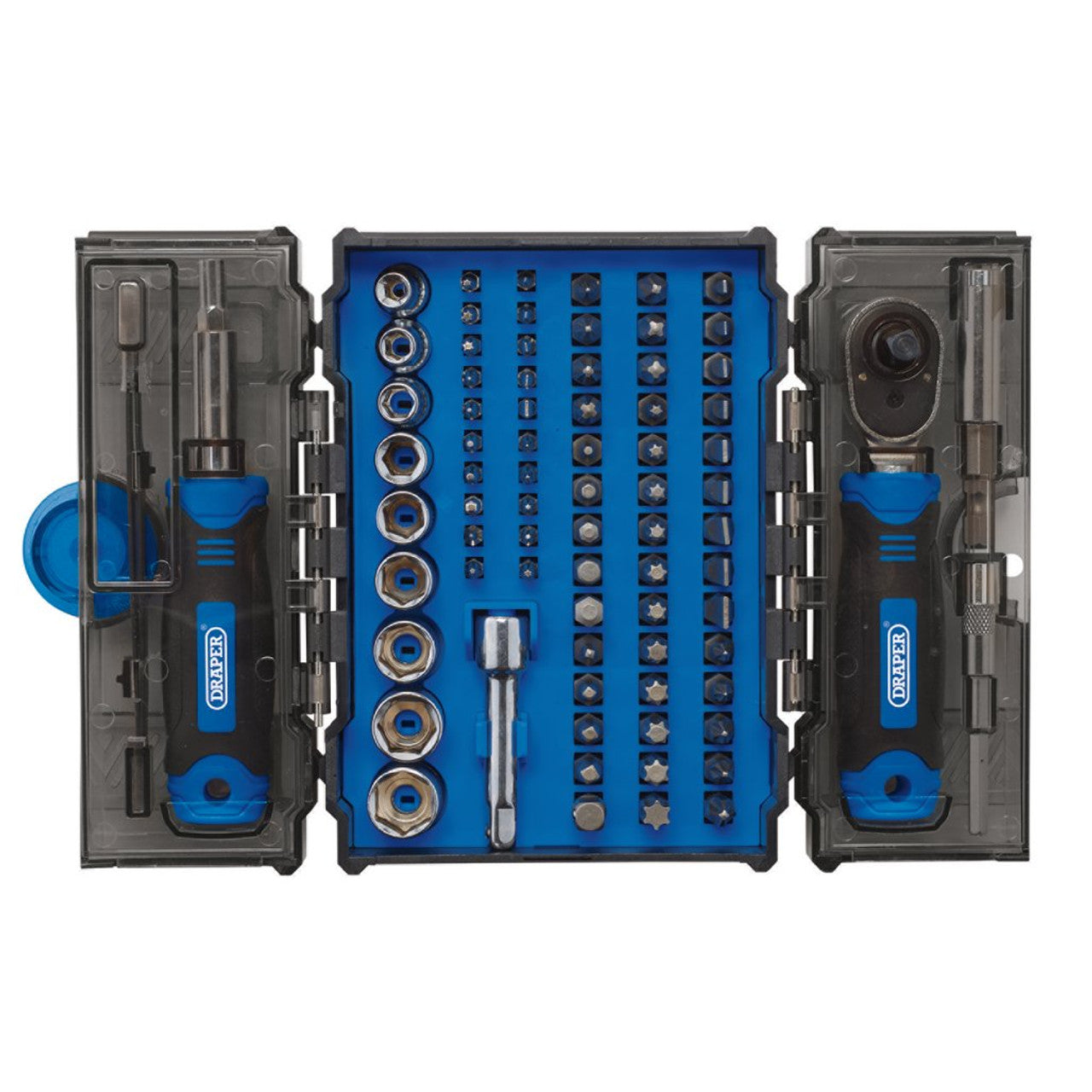 Draper Tools 78 Piece Ratchet and Screwdriver Bit Set with Storage Box