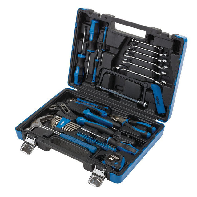 Draper Tools 58 Piece Tool Kit Blue Essential Hand Tools with Case