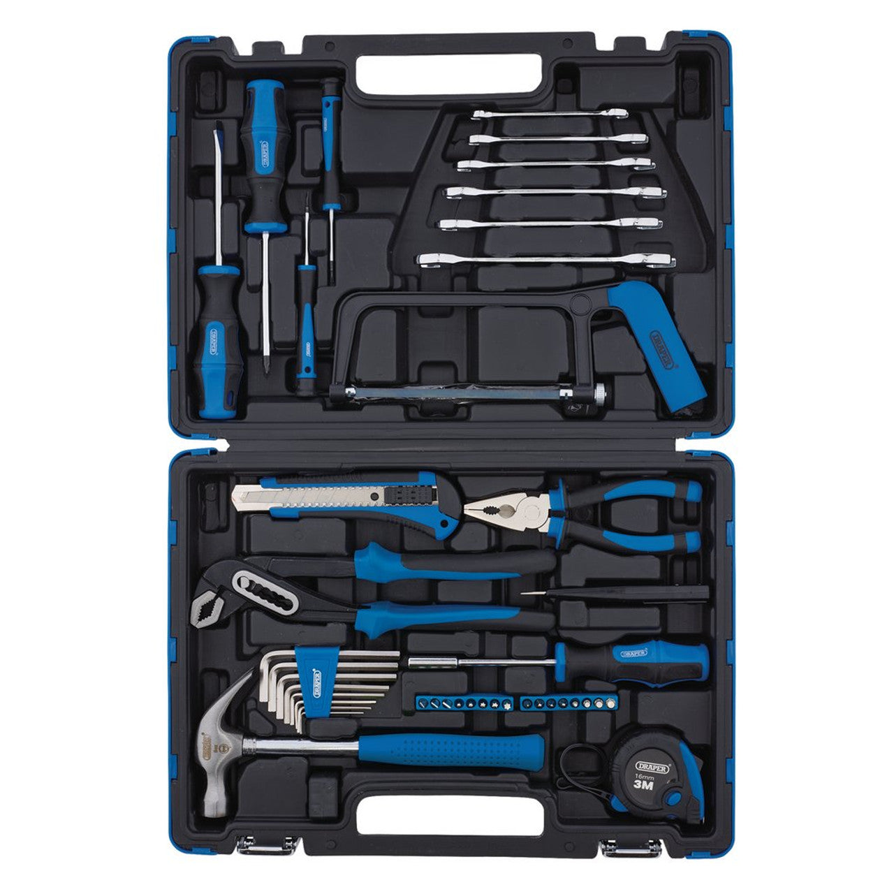 Draper Tools 58 Piece Tool Kit Blue Essential Hand Tools with Case