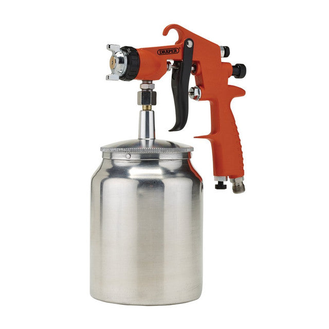 Draper Tools Suction Air Paint Spray Gun 1L 1.8mm Nozzle Variable Fan Action