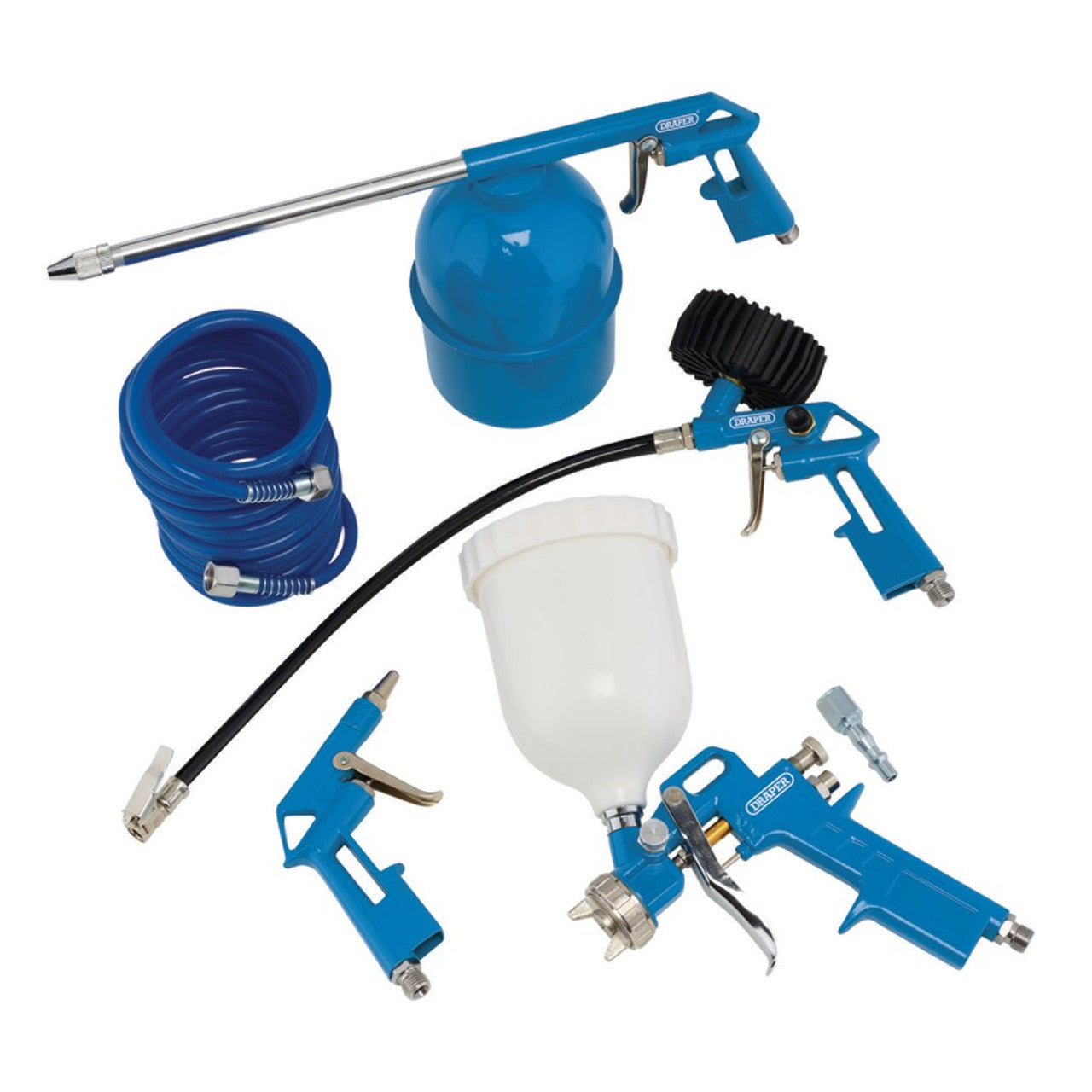 Draper Tools 5 Piece Air Tool Kit with Hose, Spray Gun, Inflator & Blow Gun