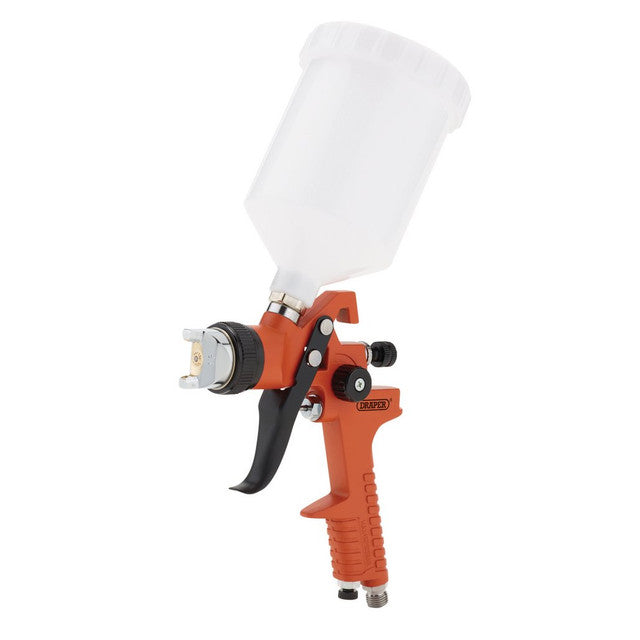 Draper HVLP Air Paint Spray Gun 600ml with 1.3/1.4/2mm Nozzles Aluminium