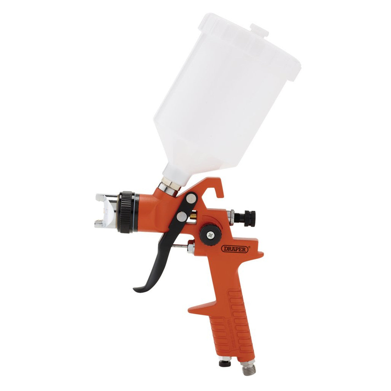 Draper HVLP Air Paint Spray Gun 600ml with 1.3/1.4/2mm Nozzles Aluminium