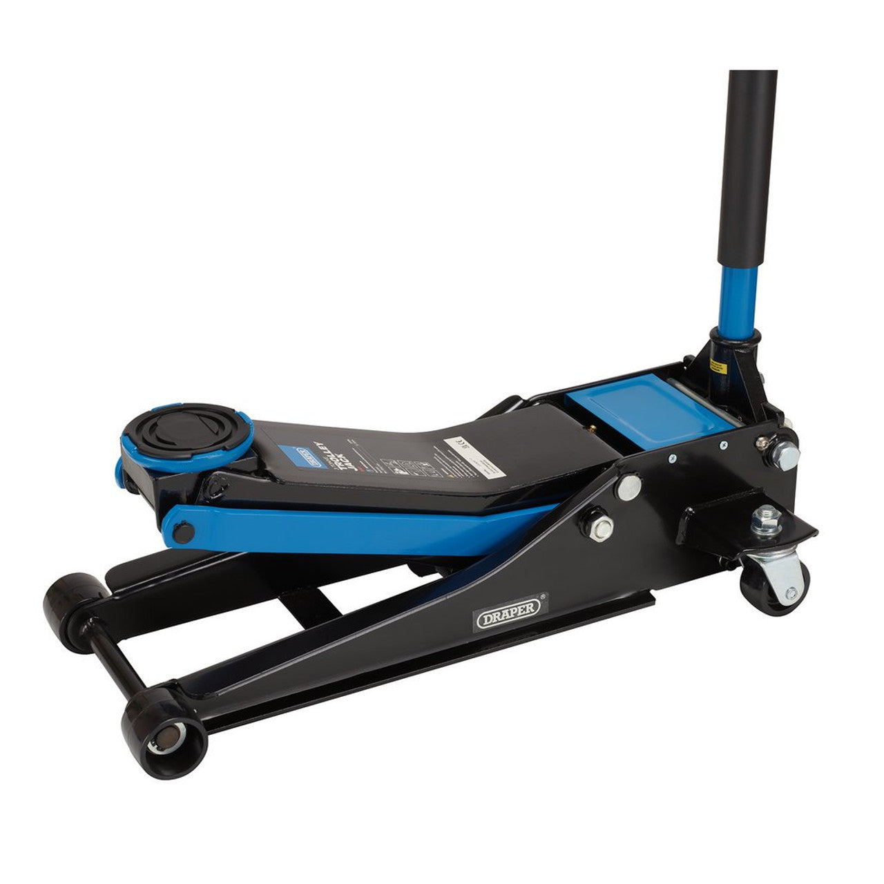 Draper Tools 3 Tonne Low Profile Trolley Jack with Quick Lift & Safety Features