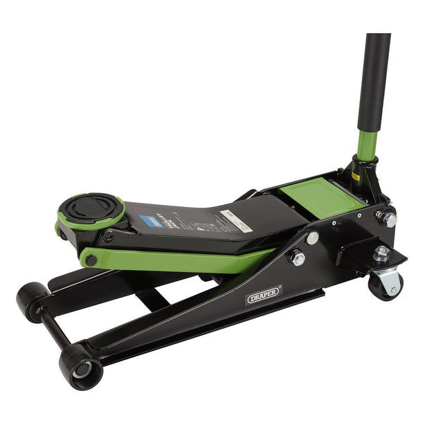 Draper Tools 3 Tonne Low Profile Trolley Jack with Quick Lift & Safety Features