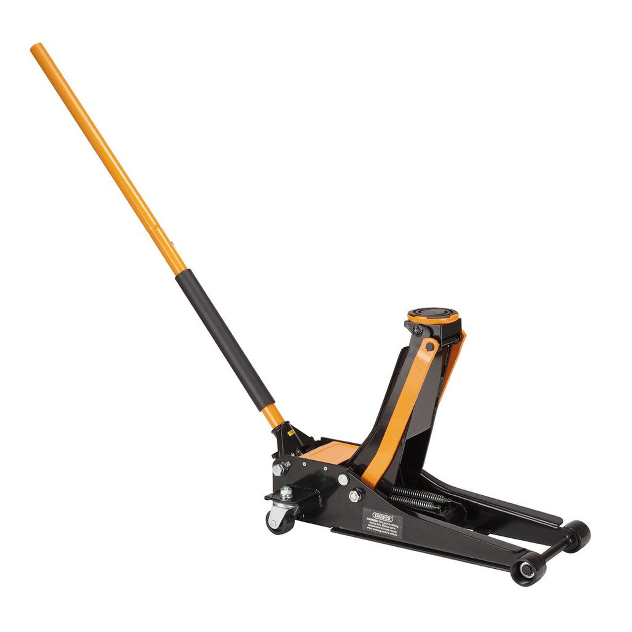Draper Tools 3 Tonne Low Profile Trolley Jack with Quick Lift & Safety Features