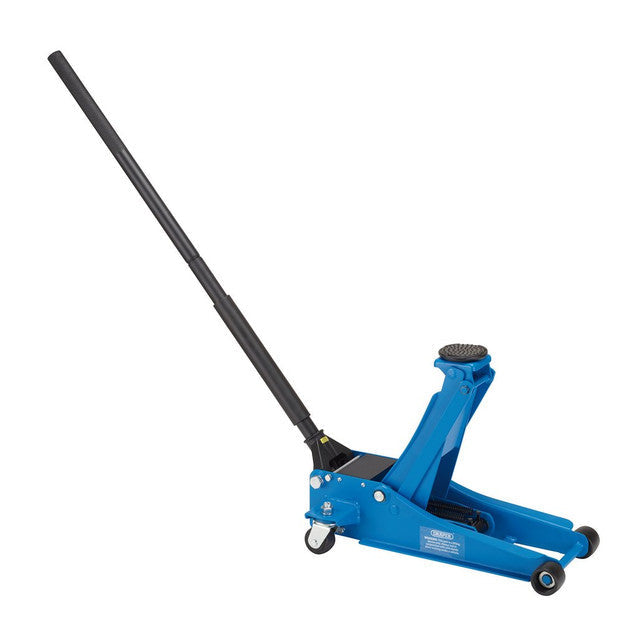 Draper Tools Low Profile Trolley Jack 2 Tonne Twin Piston Quick Lift 85-430mm