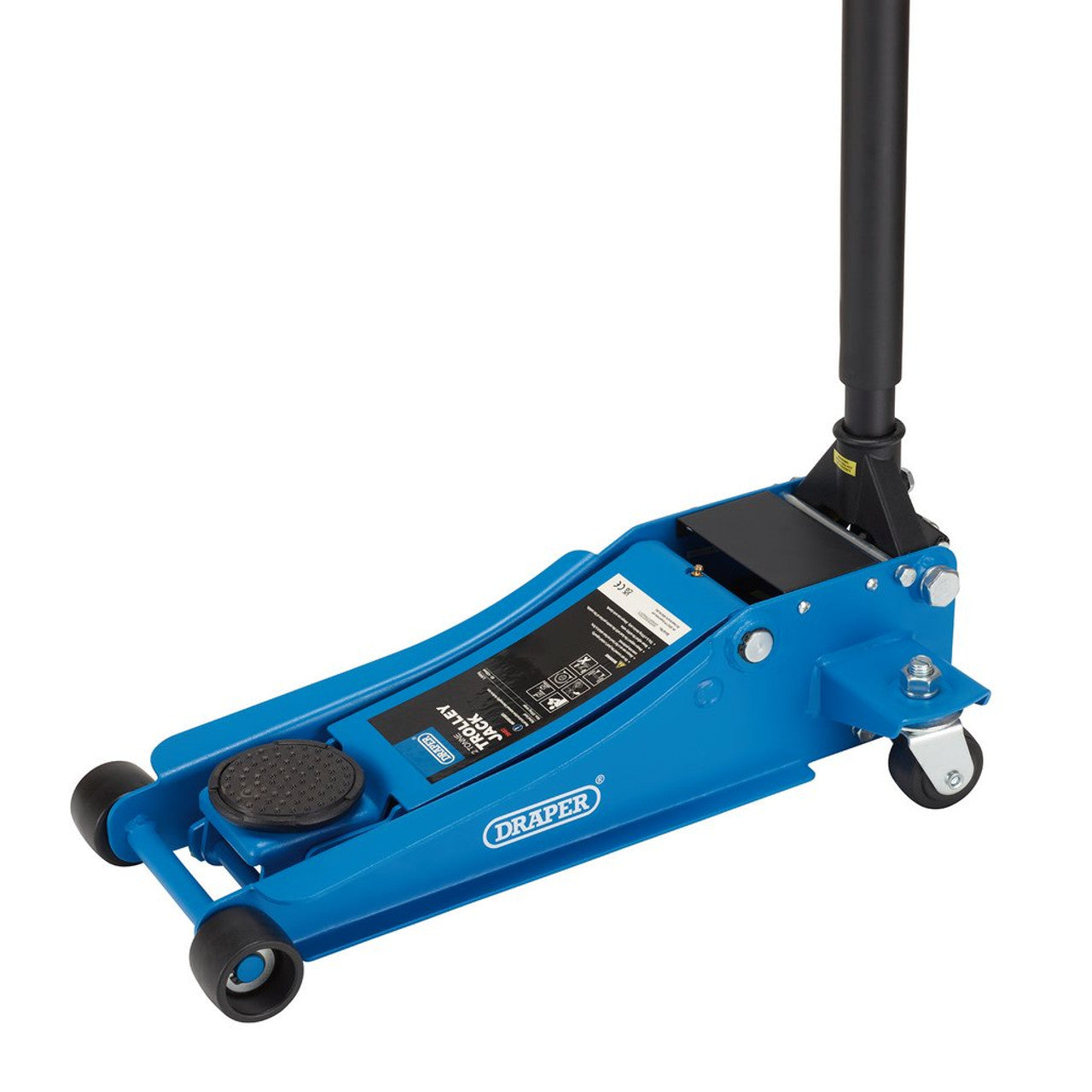 Draper Tools Low Profile Trolley Jack 2 Tonne Twin Piston Quick Lift 85-430mm