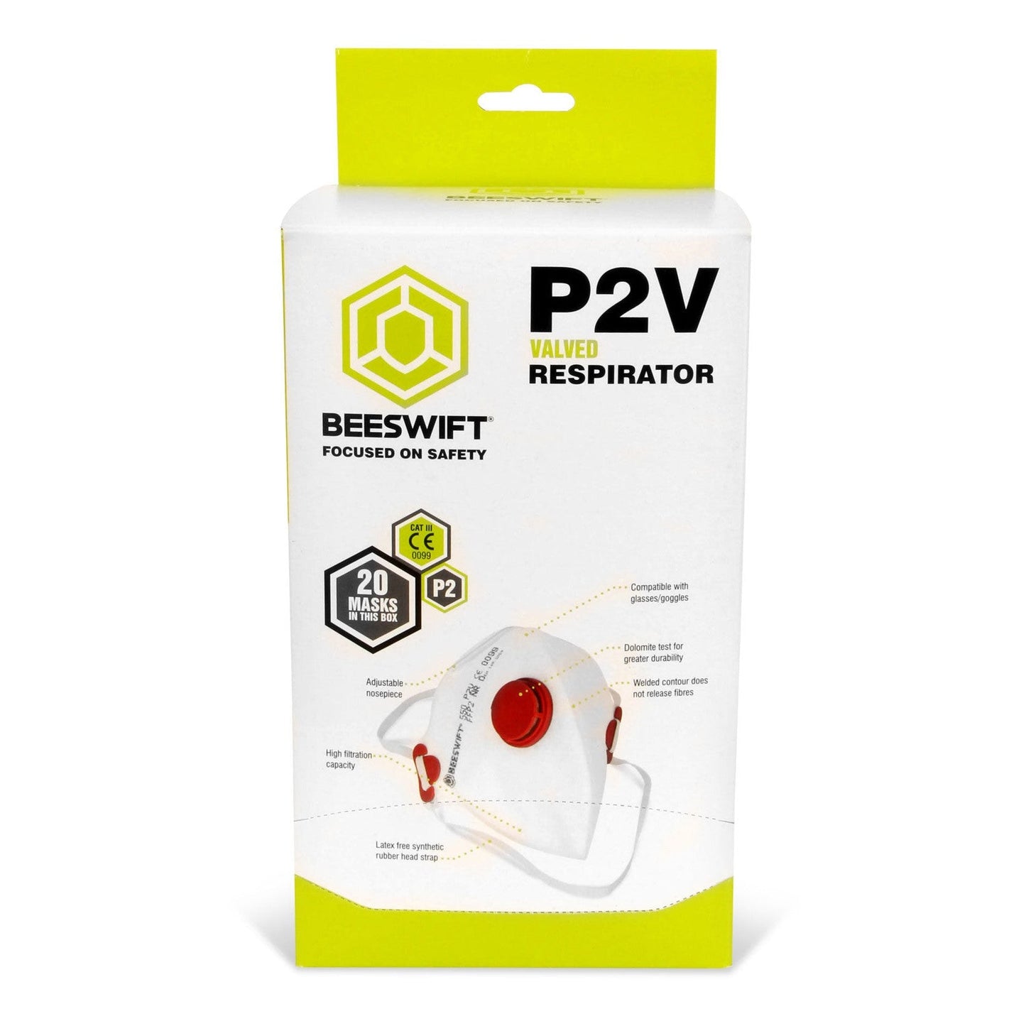 Beeswift Fold Flat P2 Mask with Valve Comfortable Fit Low Breathing Resistance