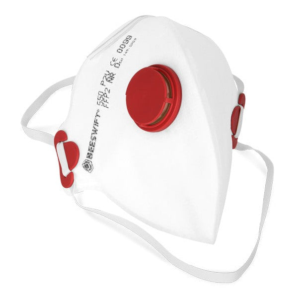 Beeswift Fold Flat P2 Mask with Valve Comfortable Fit Low Breathing Resistance