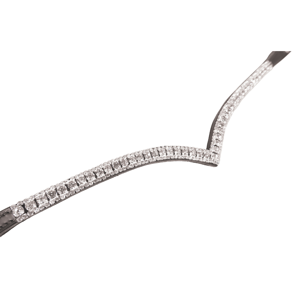 ProPresicce Signature V Diamante Browband by Hy Equestrian #colour_black-with-silver-diamantes