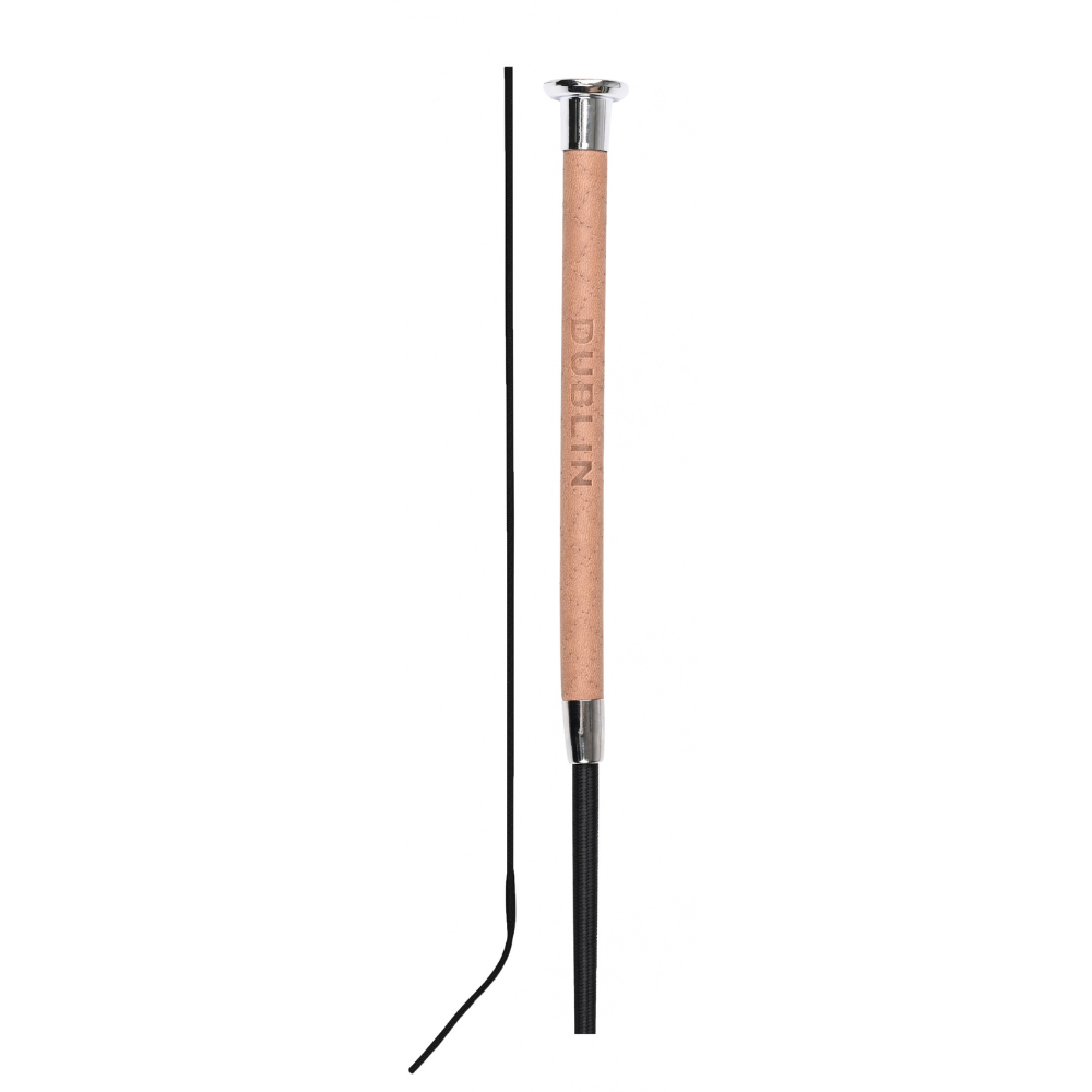 Dublin Fancy Stitch Leather Dressage Whip #colour_brown