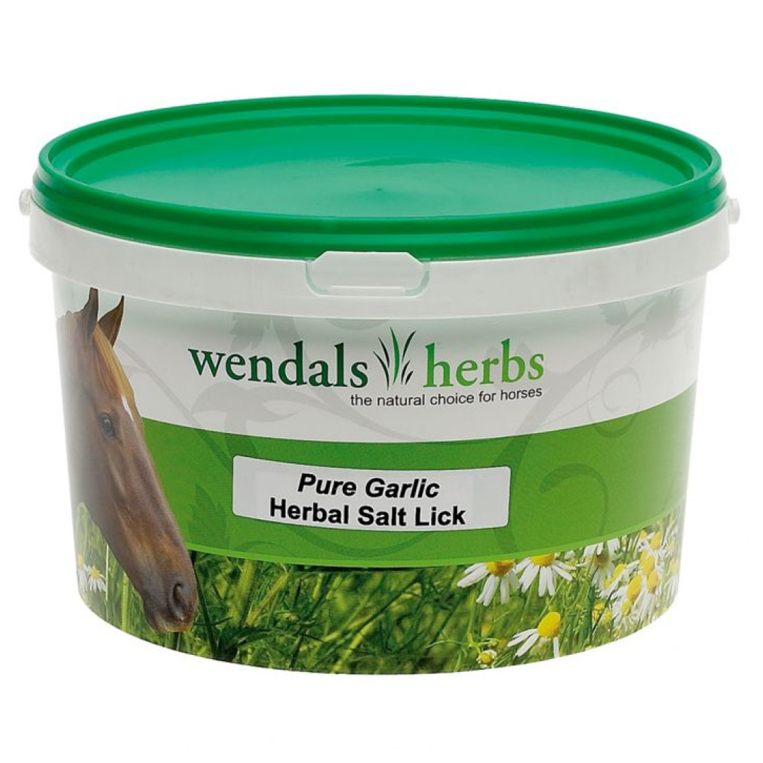 Wendals Herbs Pure Garlic Salt Lick for Horses Respiratory Health Flies