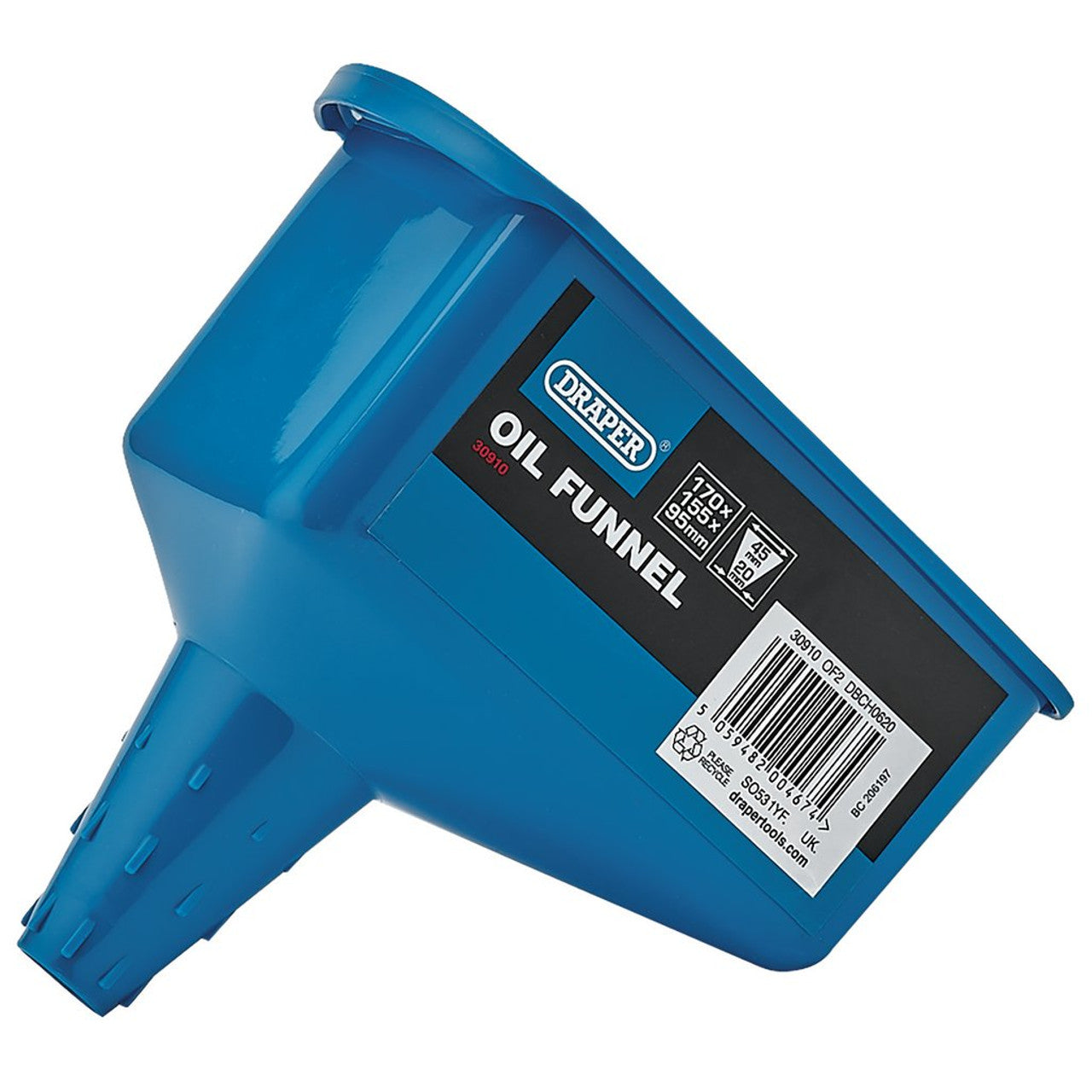 Draper Tools Oil Funnel for Square Bottles with Tapered Spout & Handle Grip