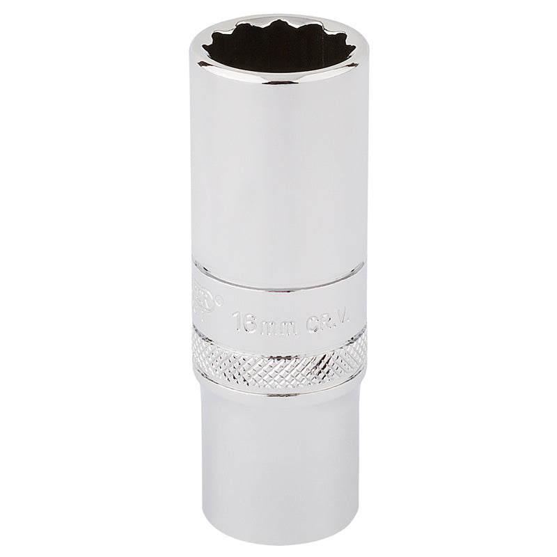 Draper 16mm 3/8" Square Drive Hi-Torq 12 Point Deep Socket Chrome Vanadium