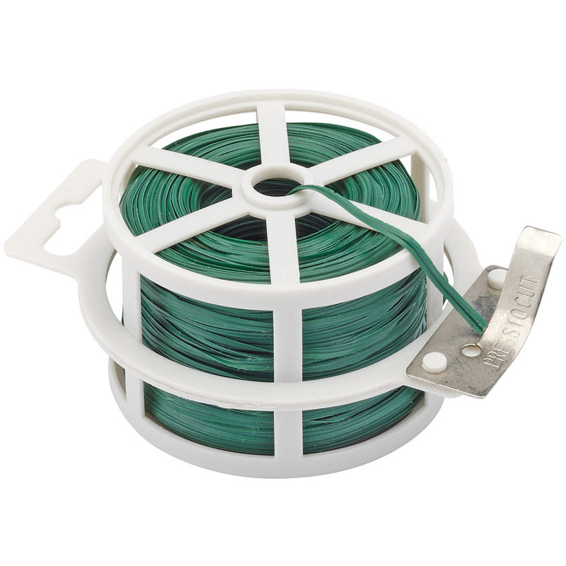 Draper 50M Garden Tying Wire Plastic Steel Reinforced with Cutter Reel
