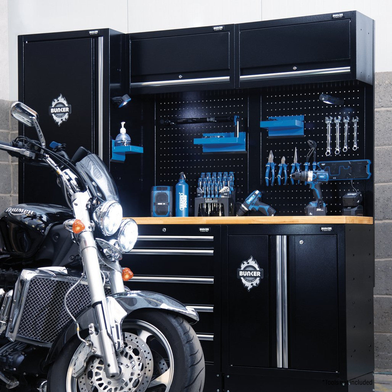 Draper Tools Bunker Modular Wall Cabinet 680mm Steel Lockable Storage Unit