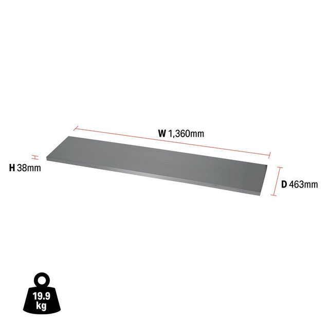 Draper Tools Bunker Modular Stainless Steel Worktop 1360mm with 10-Year Warranty